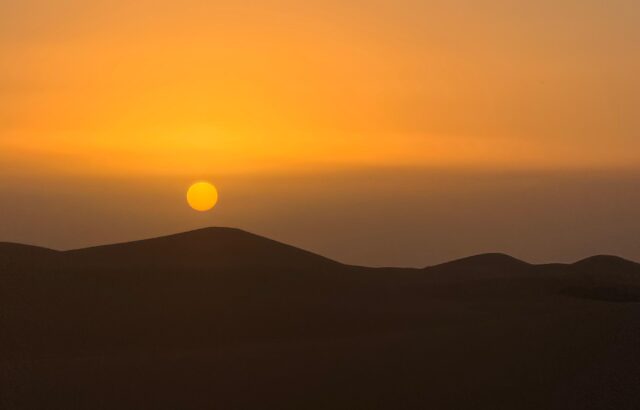 Spectacular sunset over the Erg Chebbi dunes during the 3 Days Fes Desert Tour